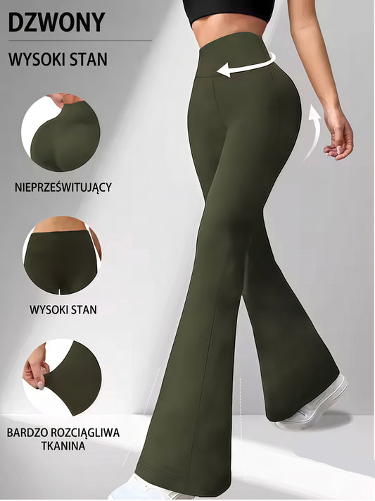 Modelujące Spodnie Flare z Efektem Push-Up